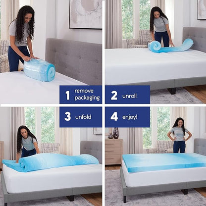 Vibe 3” Gel Swirl Memory Foam Mattress Topper, Twin XL
