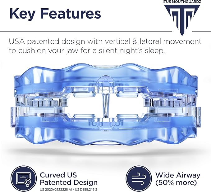 SilentZPro (BlueTech)– USA Designed & FDA-Cleared Anti Snoring Mouthguard – Fully Adjustable Anti Snore Mouthpiece with Patented Design for a Silent Night`s Sleep, Medium