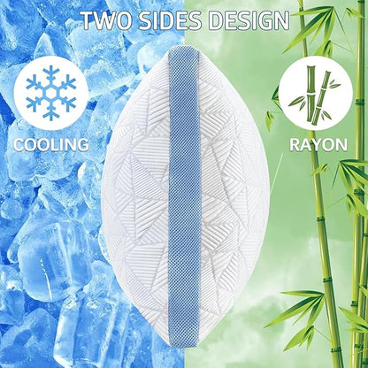 BETU Cooling King Size Pillows Set of 2, Shredded Memory Foam Cool Pillows for Hot Sleepers, Adjustable Firm Soft Support Bed Pillows Perfect for Back Neck Pain and Side Sleeping with Cover, Blue