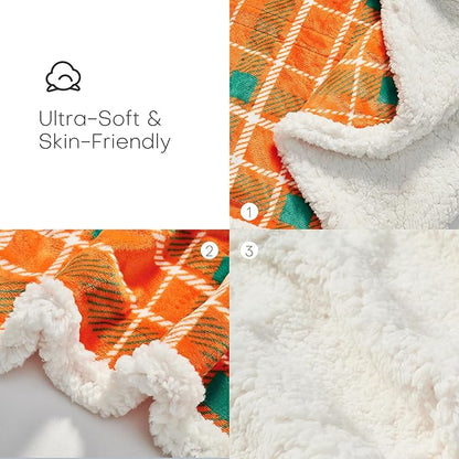LUXIAN Electric Heated Blanket Full Size 72"x84" - Microplush & Sherpa Fabric Dual-Sided, 9 Heat Settings & 1-10 Hours Auto Off, Cozy Warming Throw for Home, Office, or Bed, Machine Washable, Orange