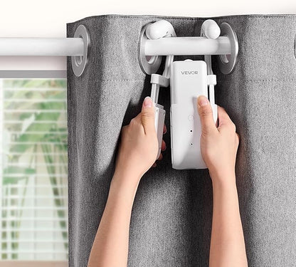 VEVOR Automatic Curtain Opener, 2 Pack, APP and Remote Control, Hub Included, Electric Smart Curtain Opener Compatible with Alexa and Google Home, Timed Opening and Closing, for Roman Rods, U/I Rails