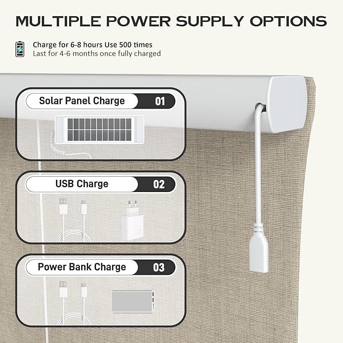 Motorized Top Down Bottom Up Roman Shades with Remote, Cordless Smart Blackout or Light Filtering TDBU Roman Blinds, Automatic Window Blinds for Home, Office, 30" W x 36" H