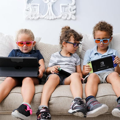DefenderShield Blue Light Blocking Glasses Kid Series for Computer, Mobile, Gaming, Sleep-Purple - Anti Eye Strain, Headache