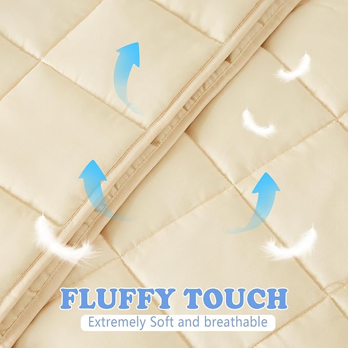 HOSUKKO Weighted Blanket - 2 lbs Ivory Heavy Blanket - Breathable Blanket(36 * 48 inches, 2 lbs)