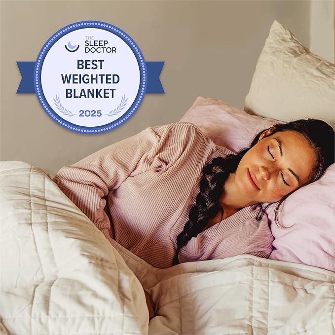 Baloo Weighted Blanket for Adults 20 lb (Moss, 80"x87") | Cool & 100% Cotton | Machine Washable & Dryer Safe | Glass Microbead Fill