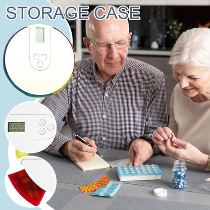 Automatic Pill Dispenser, 7-Day Pill Organizer with Alarm, Large Digital Display, Secure Medicine Storage, Up to 4 Daily Reminders for Timely Medication