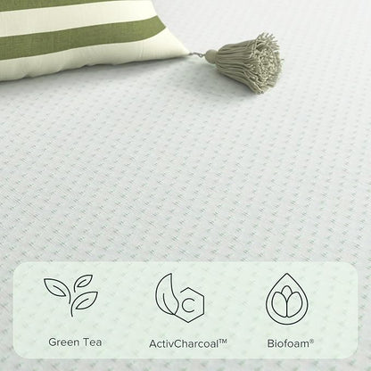 ZINUS Memory Foam 12 Inch Green Tea Mattress, King, White