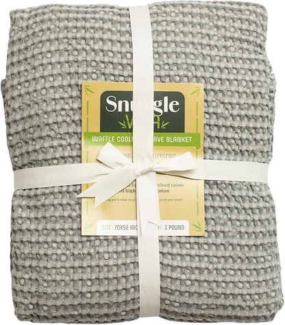 SNUGGLEVIDA Bamboo Cooling Blanket - Temperature Regulating Waffle Blanket for Comfortable Sleep - Throw for Sensitive Skin - Hypoallergenic, Breathable, Machine Washable