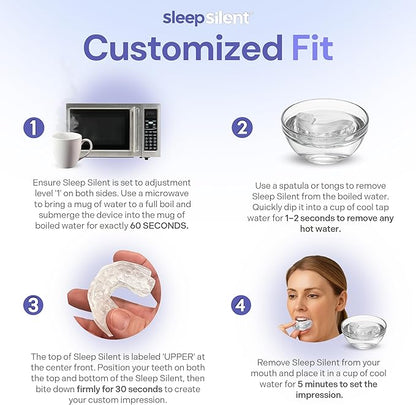 Anti Snoring Mouthguard – Adjustable Comfort Boil and Bite Mouth Guard for Snoring Support – Heat Moldable Design with Storage Case and Instructions for Easy Use