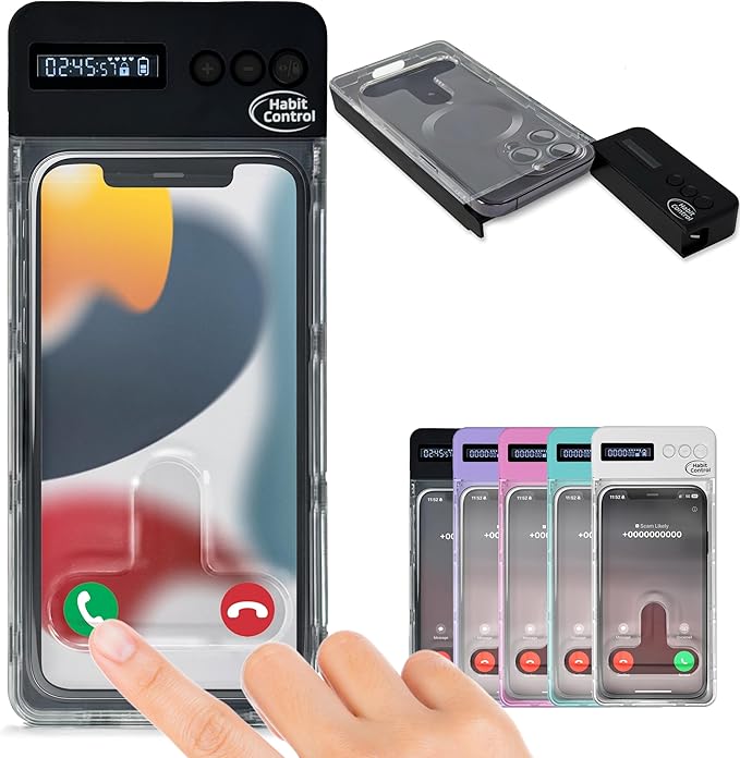 Phone Lockbox with Timer - Phone Safe Box with Timer, Cellphone Jail, Time Locking Container 99 Hours Phone Free Box - Reduce Screen Time, Improve Productivity - Habit Control Lock Box - Black