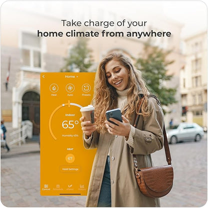 Cielo Smart Thermostat Eco (for Central HVAC) | Energy Star Certified | Supports Conventional Systems up to (2H/2C) & Heat Pumps (4H/2C) | Free C-Wire Adapter | NOT for Mini Split Systems | Black