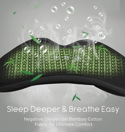 Sleep Mask with Headphones Bluetooth 5.4, TOPOINT 3D Eye Mask Blackout with Soft Bamboo Cotton for Side Sleepers Women Men, Sleep Headphones Earphones HD Speaker Microphone for Travel Meditation Gift