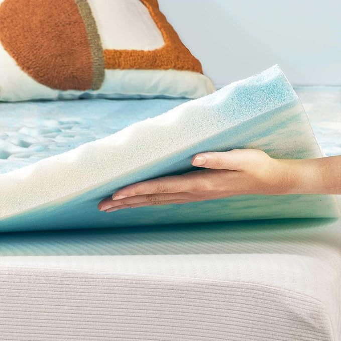 Best Price Mattress 3 Inch 5-Zone Swirl Gel Aerobreeze Foam Mattress Topper, CertiPUR-US Certified, Dorm Essentials, Queen