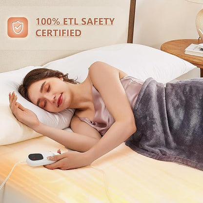 Homemate Heated Mattress Pad California King Size, 5 Heated Setting Coral Fleece Electric Mattress Pad King, Bed Warmer with Dual Controller & Auto Off 10 Hours, Fit Up to 21 Inch, 84"x72"