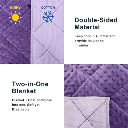 MAXTID Violet Weighted Blanket for Kids 5lbs 36inx48in for Children 30 to 70lbs Child Heavy Blanket Purple