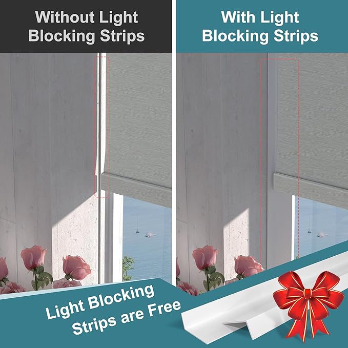 BERISSA Motorized Blinds with Remote,Blackout Smart Roller Shades with App,Voice Control,Jacquard Fabric,Thermal Insulated Automatic Blinds,Electric Shades with USB/Solar Pannel.Jacquard Grey