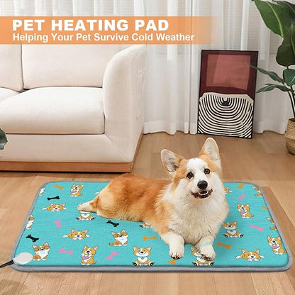 Large Dog Heating Pad 34x21in with Smart Thermostat Switch and Chew Resistant Cord, MET and UL Dual Certification,Waterproof Pet Heating pad, Suitable for Dogs of All Ages