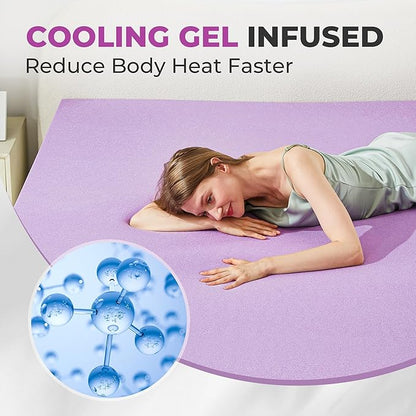 BDEUS 1.5 Inch Gel Memory Foam Mattress Topper Ventilated Soft Pressure Relieve Mattress Pad, Breathable Bed Topper, CertiPUR-US Certified, Queen Size