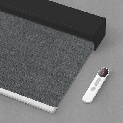 Bringnox Motorized Blinds with Remote,100% Blackout Smart Roller Blinds Compatible with Apple Homekit Google Home and Alexa Via HUB,and Customized (Bouvardia Dark Grey-17)