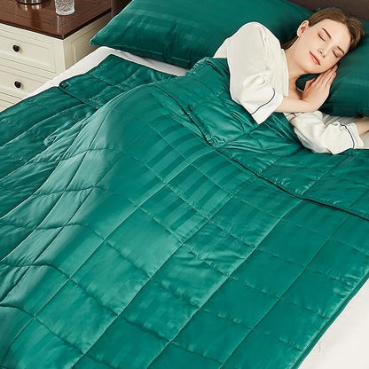 Weighted Blanket Queen Size (60"x80" 15lbs),Ultra Soft and Cozy Cooling Weighted Blanket Queen Size for Adult,Heavy Blanket with Machine Washable Soft Blanket, Green