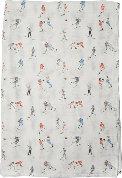 Loulou Lollipop Soft Baby Swaddle Blanket Muslin Wrap Receiving Blanket for Newborn to Toddler Girl and Boy, Large 47” by 47” - Football