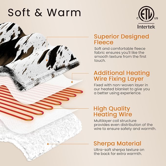 Heated Blanket Throw Blanket - Fast Heating Electric Blanket, Soft Flannel Heated Throw with 4 Time Settings,10 Heating Settings, Warm Gifts for Women & Mom & Grandma(50"x60" Light Coral)