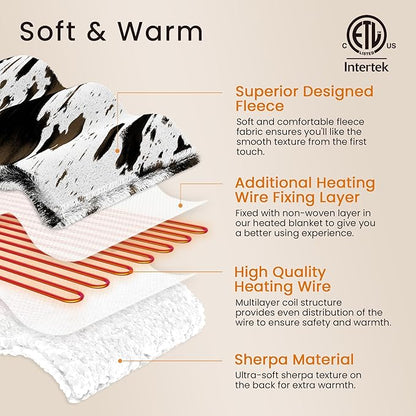 Heated Blanket Throw Blanket - Fast Heating Electric Blanket, Soft Flannel Heated Throw with 4 Time Settings,10 Heating Settings, Warm Gifts for Women & Mom & Grandma(50"x60" Light Coral)