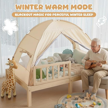 LEEDOR® Bed Tent Dream Tents Bed Canopy Shelter Cabin Indoor Privacy Warm Breathable Pop Up Twin/Full/Queen for Kids and Adult Patent Pending(Mattress Not Included)