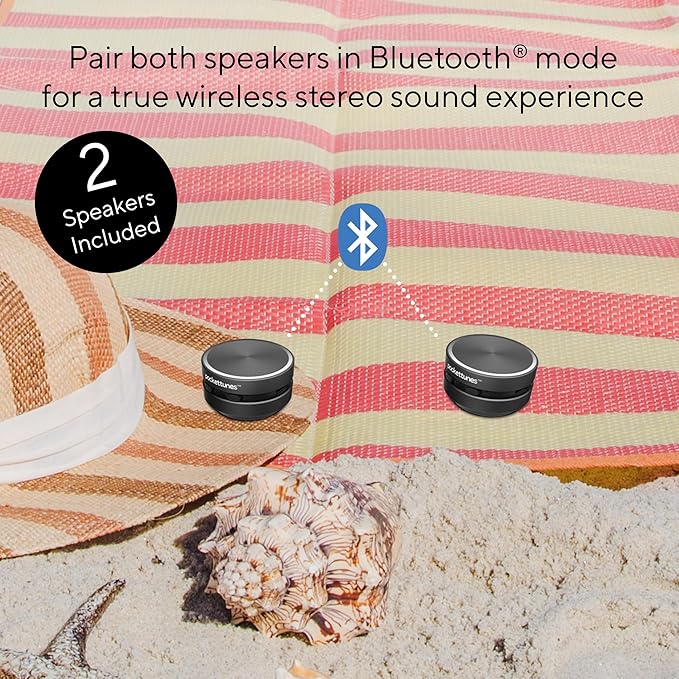 Bone‑Conduction Bluetooth Speakers – 2‑Pack Mini Wireless Speakers, Surface‑Amplifying Sound, True Wireless Stereo, USB‑C Rechargeable, Portable