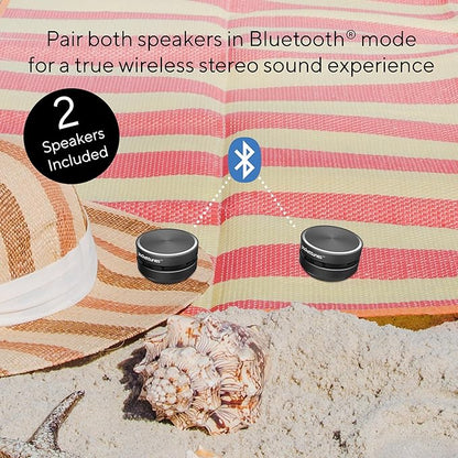 Bone‑Conduction Bluetooth Speakers – 2‑Pack Mini Wireless Speakers, Surface‑Amplifying Sound, True Wireless Stereo, USB‑C Rechargeable, Portable