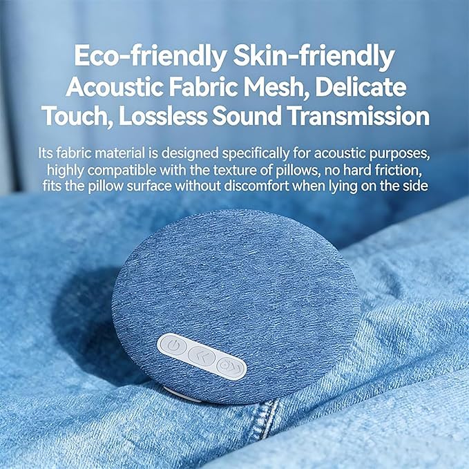 Bluetooth Pillow Speakers for Sleeping 2026 New Wireless White Noise with Timer Stereo Bass Portable Sleep Aid for Adults (Blue)
