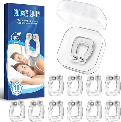 Anti Snoring Devices, Anngola Snoring Solution, Silicone Magnetic Anti Snoring Nose Clip, Effective Hale Breathing Aid, Stop Snoring to Restful Sleep(10 Pack)