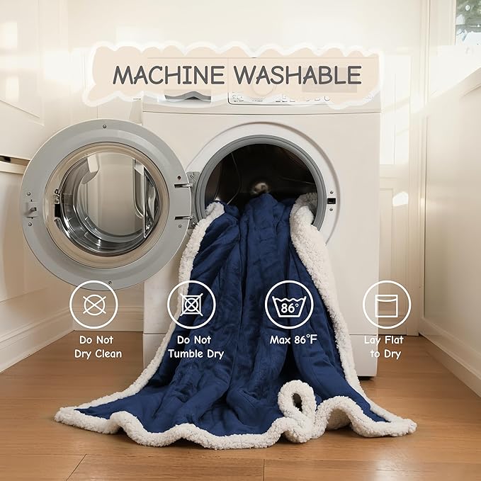 Electric Heated Blanket Queen Size 84"x90", Soft Flannel with Dual Controllers & Overheat Protection, 9 Adjustable Heat Settings & 10-Hour Auto-Off Timer, Fast Heating for Winter Comfort, Navy Blue