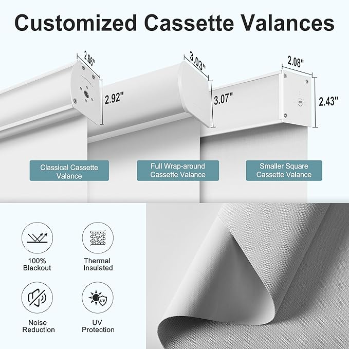 BERISSA Motorized Blinds with Remote,Blackout Smart Roller Shades with App,Voice Control,Linen Fabric,Thermal Insulated Automatic Blinds,Electric Shades with USB/Solar Pannel.Linen White