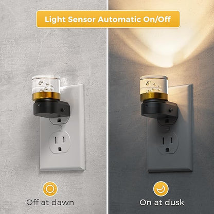 L LOHAS LED Night Light, Night Lights Plug into Wall, 3000K Soft Light LED NightLights, Built in Dusk to Dawn Sensor Bubble Wall light for Hallway, Bathroom, Rooms