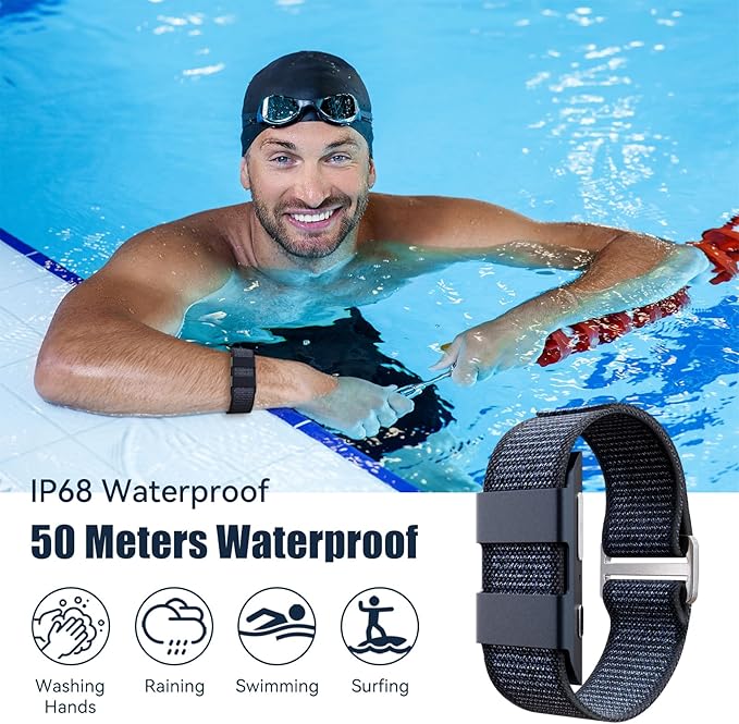 Smart Bracelet, Wearable Activity & Fitness Tracker Band, All-Day Continuous Heart Rate Blood Pressure Stress HRV Monitor, 170 Sport Modes Smart Wristband with Free APP Black
