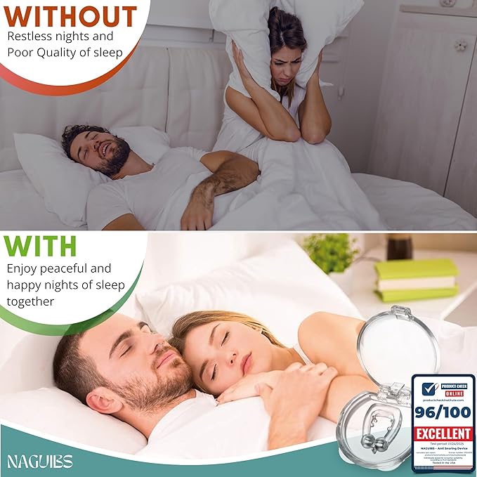 Valentines Day Gift Premium 8 Pack Anti Snoring Devices Snore Stopper Magnet Silicone Nose Clips Efective Snoring Solution Support Breathing Enhance Sleep Experience for Quieter Sleep aid