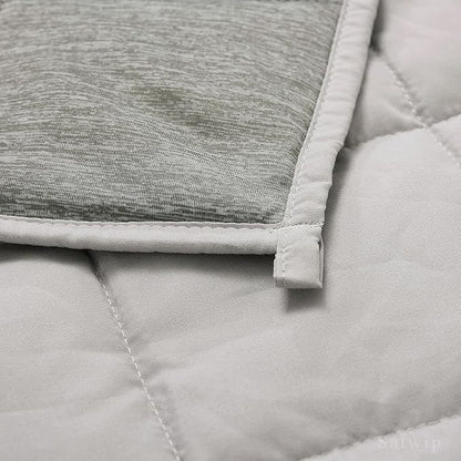 Satwip Cooling Weighted Blanket 20 lbs Queen Size Cool Moire Jersey Bed Blanket for Hot Sleeper with Soft Breathable Sanded, 60 x 80 inches, Grey