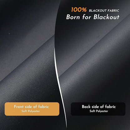 Persilux Blackout Window Shades for Home, Cordless Roller Shades with Valance, Thermal Insulated Fabric Window Blinds, UV Protection Blinds for Indoor Windows, Office and Bedroom (Black,40"W x 72"H)