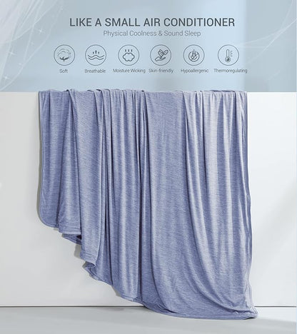 Marchpower Cooling Blanket for Hot Sleepers King Size, Q-Max>0.5 Arc-Chill Cooling Blanket with Double-Sided Design, Japanese Cooling Fiber Absorbs Body Heat, Soft Cold Blankets for Sleeping Summer