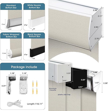 SmartWings Motorized Roller Shades 5% Openness Without Privacy Custom Size, Rechargeable Battery, Works with Matter/Apple HomeKit, Alexa, Thread/Zigbee, Remote Optional, 5% Openness White Linen