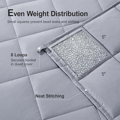Lofus Weighted Blanket for Adults 17 lbs 60"x 80" Queen Size, Breathable All-Season Weighted Heavy Blankets, Soft Microfiber with Premium Glass Beads for Sleeping, Grey