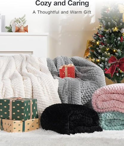 Super Fuzzy Soft Luxury Fleece Sherpa Weighted Blanket 15 lbs for Adults, Turtle Shell Cozy Queen Size Weighted Throw, Ceramic Beads Washable Heavy Blankets for Couch Bed, Orange, 60" x 80"