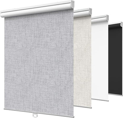 GENIMO 100% Blackout Roller Window Shades, Window Blinds Cordless with Thermal Insulated, UV Protection Fabric, Mini Roller Blinds for Home, Office, Bedroom, Easy to Install, Grey, 50" W X 72" H
