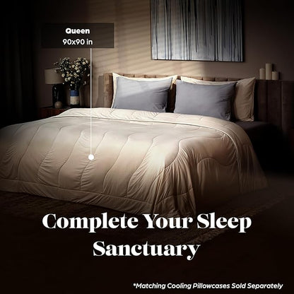 Lavish Comforts® Cooling Comforter Queen Size/Full Size │Premium Cooling Duvet for Hot Sleepers│All Season Cozy Cooling Blanket │White Comforter Queen 90" x 90" Box Ready