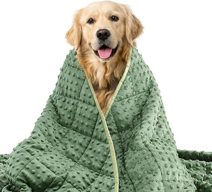 yescool Weighted Blanket for Dogs, 5 lb Thunder Blankets Shirt for Dogs, 36 x 48 inch Medium Puppy Blanket for 45-65lb, Weighted Pet Blankets for Thunderstorms, Fireworks and Construction Noise, Moss