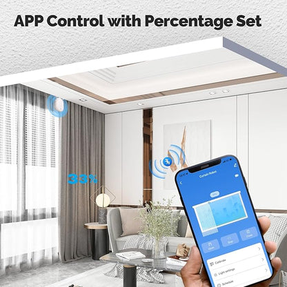 Automatic Curtain Opener, easy to install，with Remote Smart Curtain ，Bluetooth Curtain Robot with App, Voice, Rails Compatible with Alexa, Google Home, Tuya, Smart Life APP (Bluetooth curtain robot)
