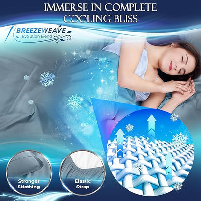 DECOLURE Cooling Bed Sheets King Set 4pcs - Luxurious & Ultra-Soft King Size Cooling Sheets for Hot Sleepers - Comfortable & Cool Bamboo Viscose Microfiber Sheets King Size w/Deep Pockets (Light Blue)