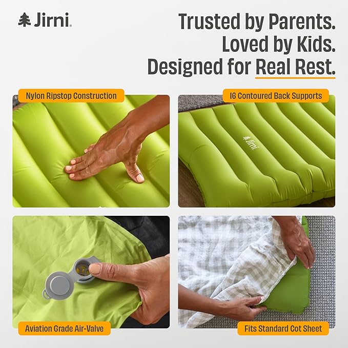 Toddler Camping Sleeping Pad with Pump Sack – Ultralight Kids Travel Mattress Made from Ripstop Nylon, Compact Backpacking Bed for Camping, Vanlife & Travel