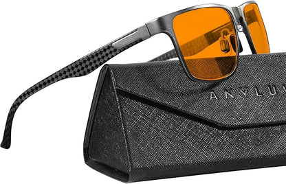 ANYLUV Blue Light Blocking Glasses Men Computer Gaming Glasses Lightweight Al-Mg Metal Anti Eyestrain Eye Protection